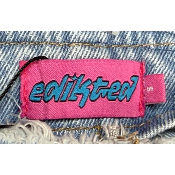 Edikted Women's Sun Embroidered 5 Pocket Denim Jeans Size Small - Picture 3 of 13